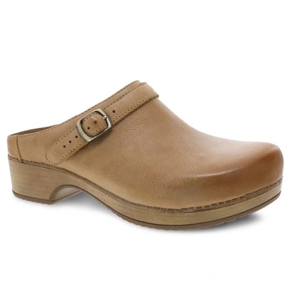 Dansko Berry Milled Burnished Mules Clogs Tan Women's Size 39 US 8.5-9 - Picture 2 of 8